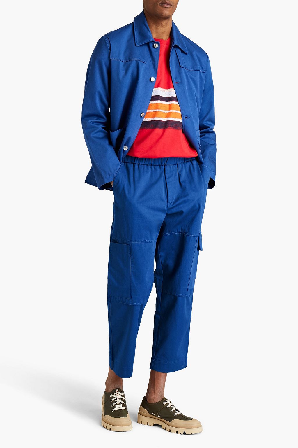 KENZO Cropped cotton-gabardine cargo pants