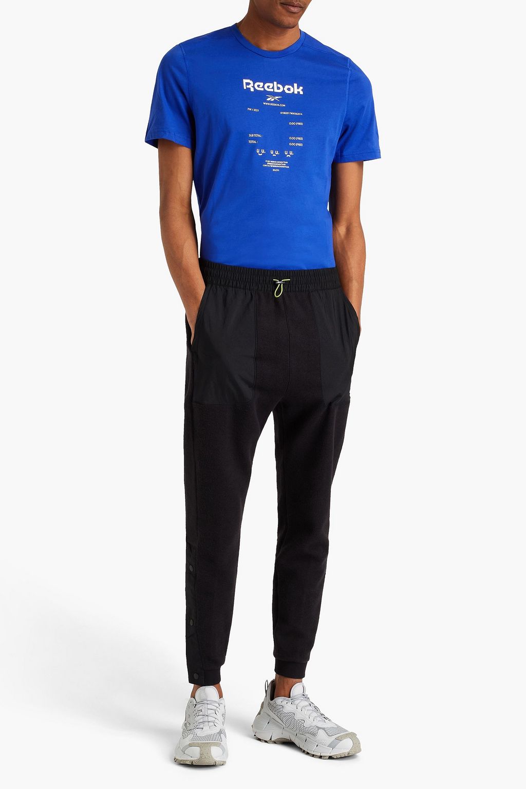 REEBOK Tapered shell-paneled paper-blend fleece sweatpants