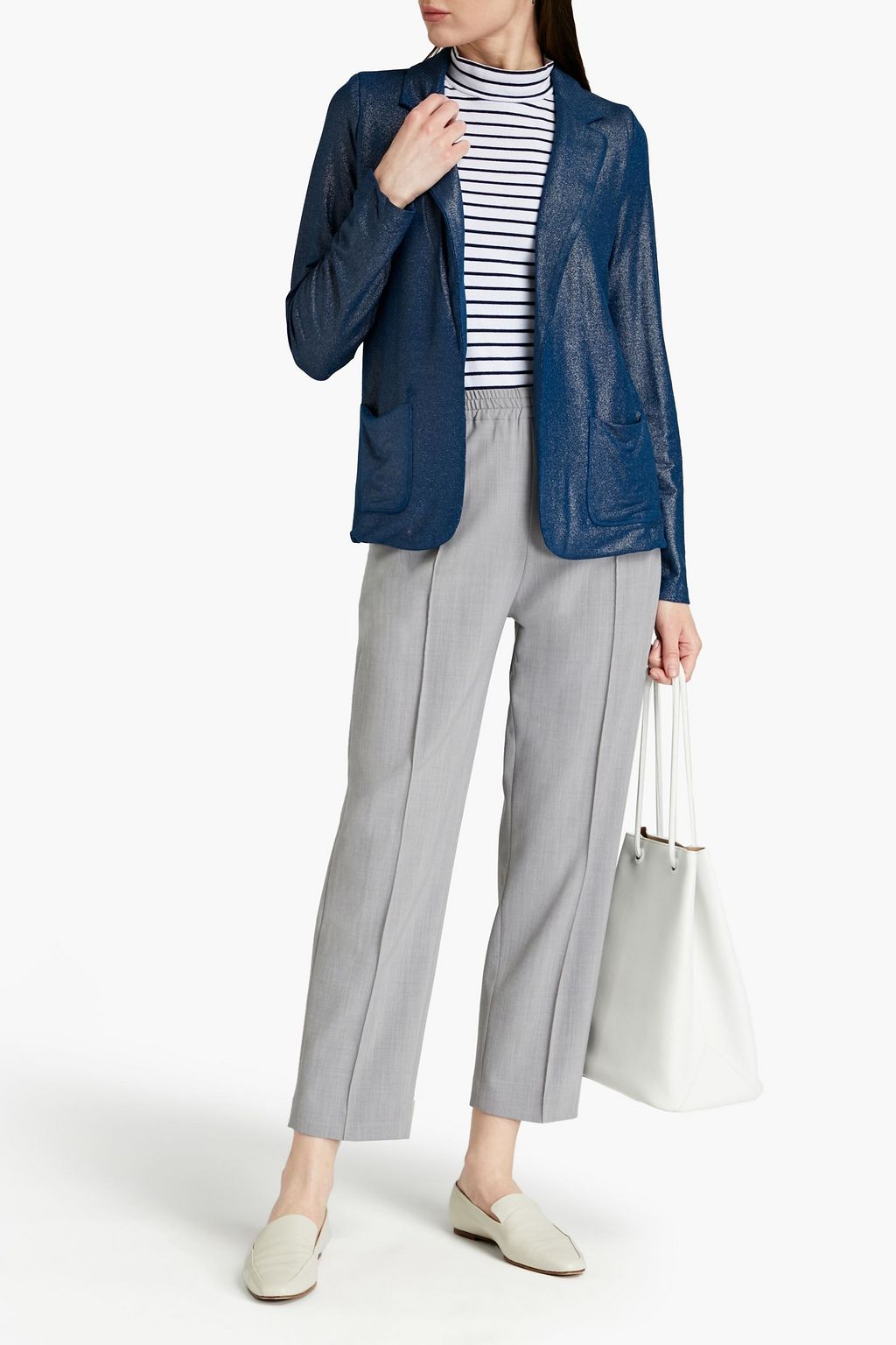 MAJESTIC FILATURES Metallic French terry blazer