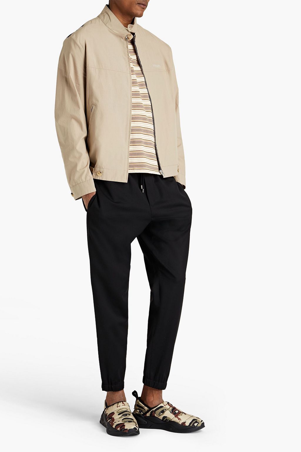 KENZO Logo-embroidered cotton jacket
