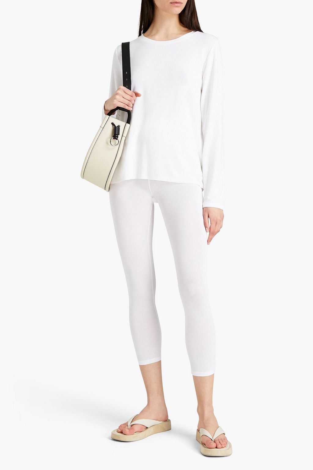 MAJESTIC FILATURES Cropped stretch-jersey leggings