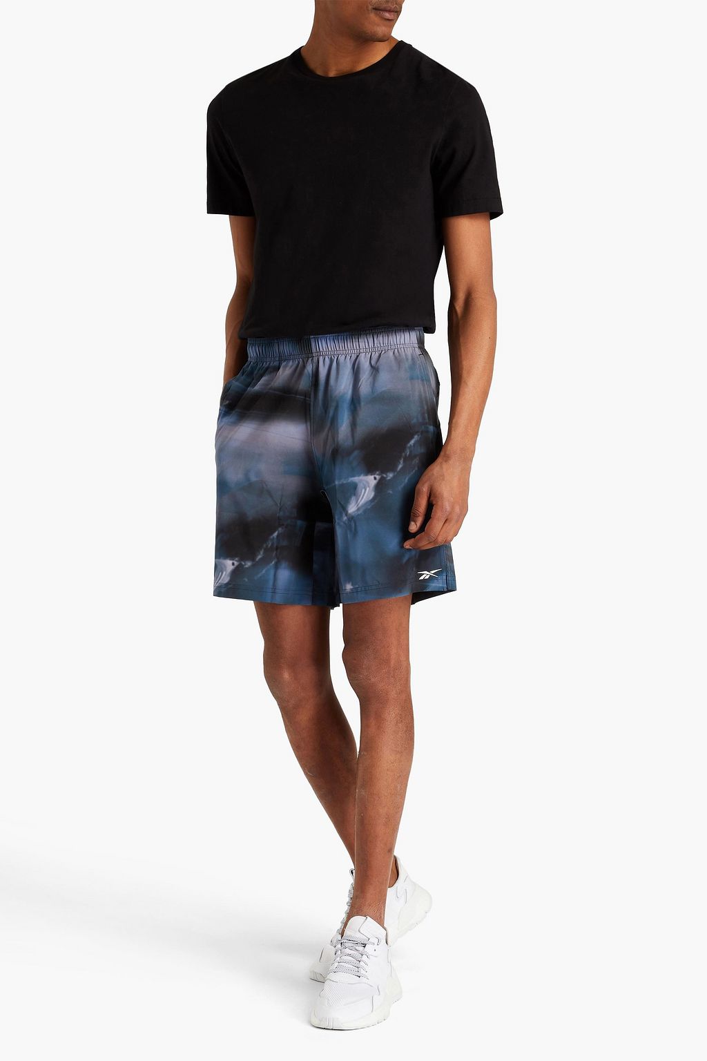 REEBOK Austin tie-dyed shell drawstring shorts