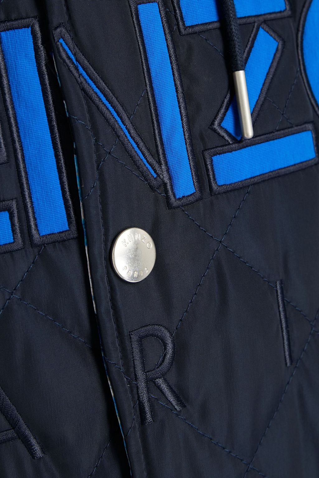 KENZO Embroidered quilted shell hooded jacket