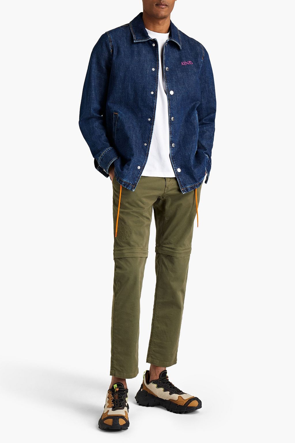 KENZO Logo-embroidered printed denim jacket