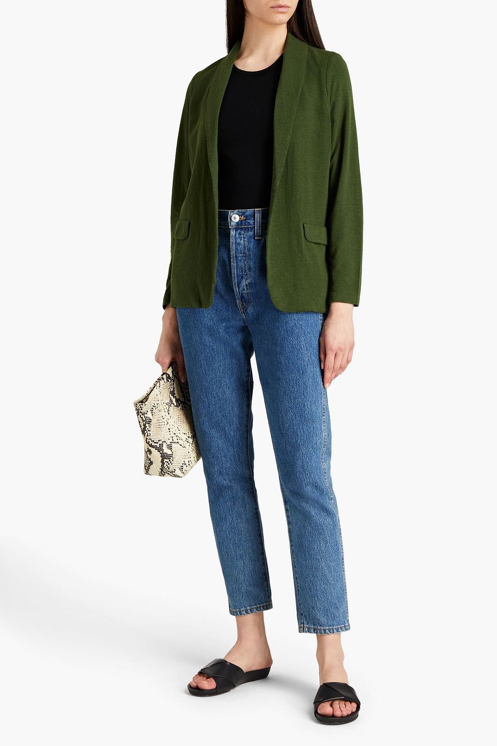 MAJESTIC FILATURES Mélange slub jersey blazer