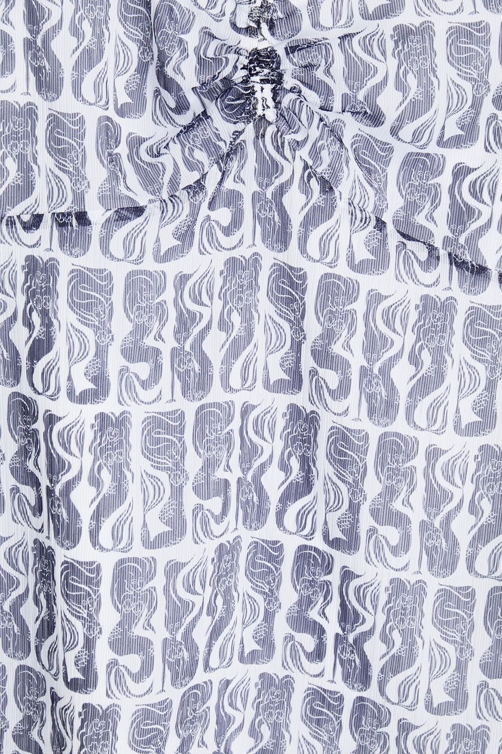 KENZO Ruched printed crepon top