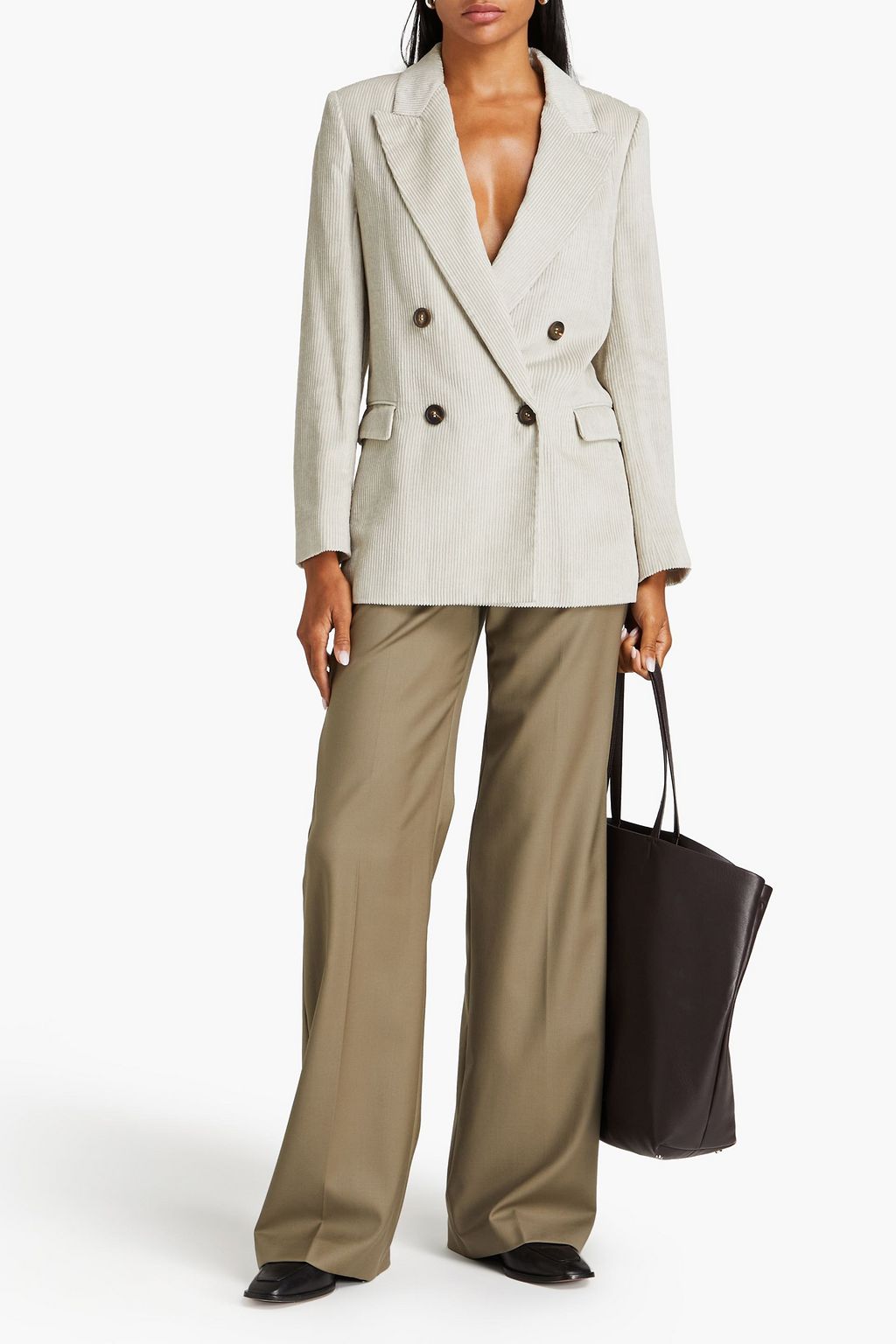 BRUNELLO CUCINELLI リネン混コーデュロイ ブレザー ビーズ付き