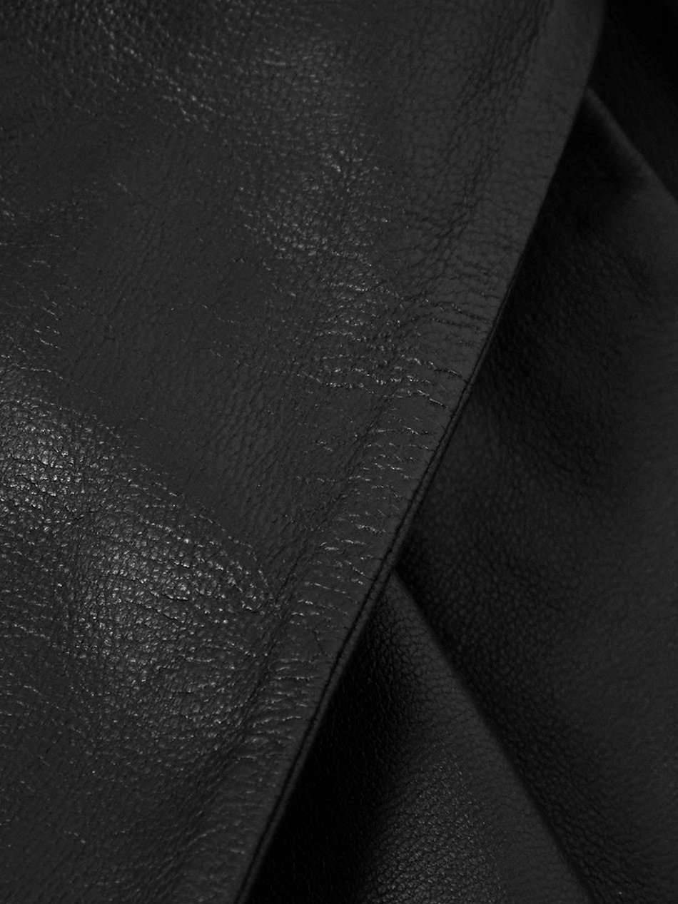 one-shoulder knotted cutout leather mini dress