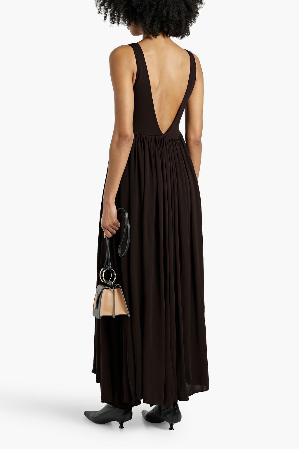 KHAITE Layas asymmetric crepe maxi dress