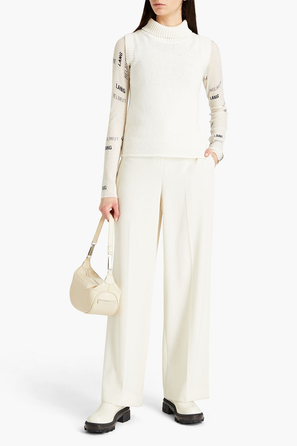 Helmut Lang Cotton And Wool-blend Waistcoat In White