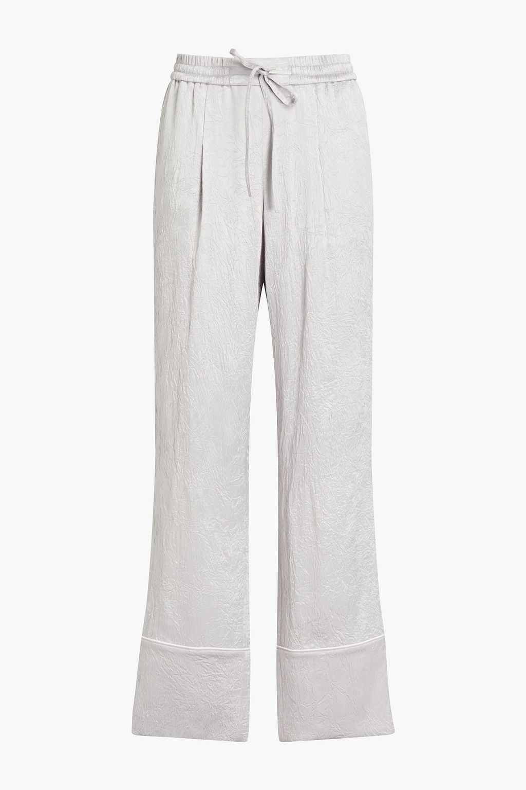 Silver Crinkled-satin wide-leg pants 