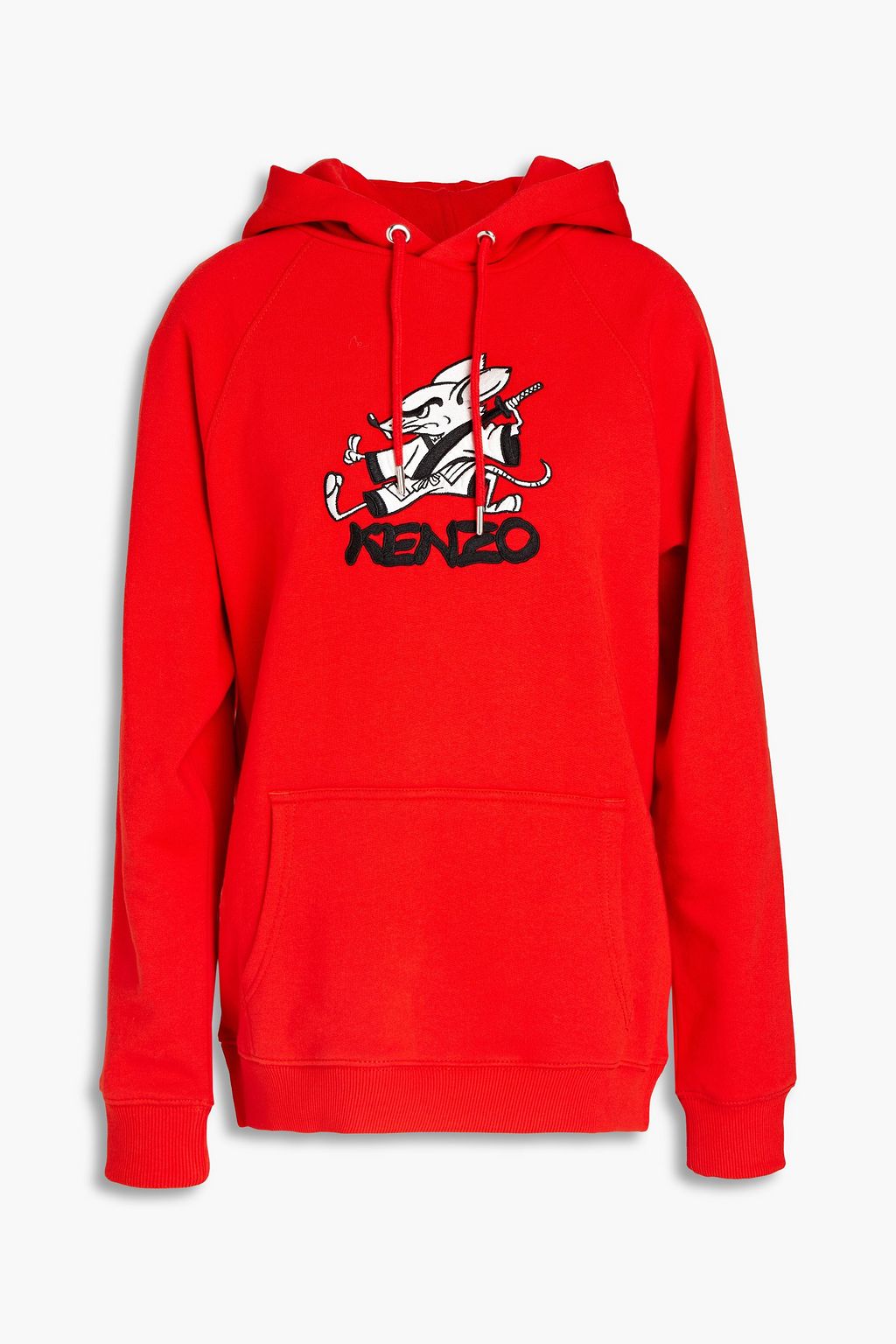 Red Embroidered French cotton-terry 