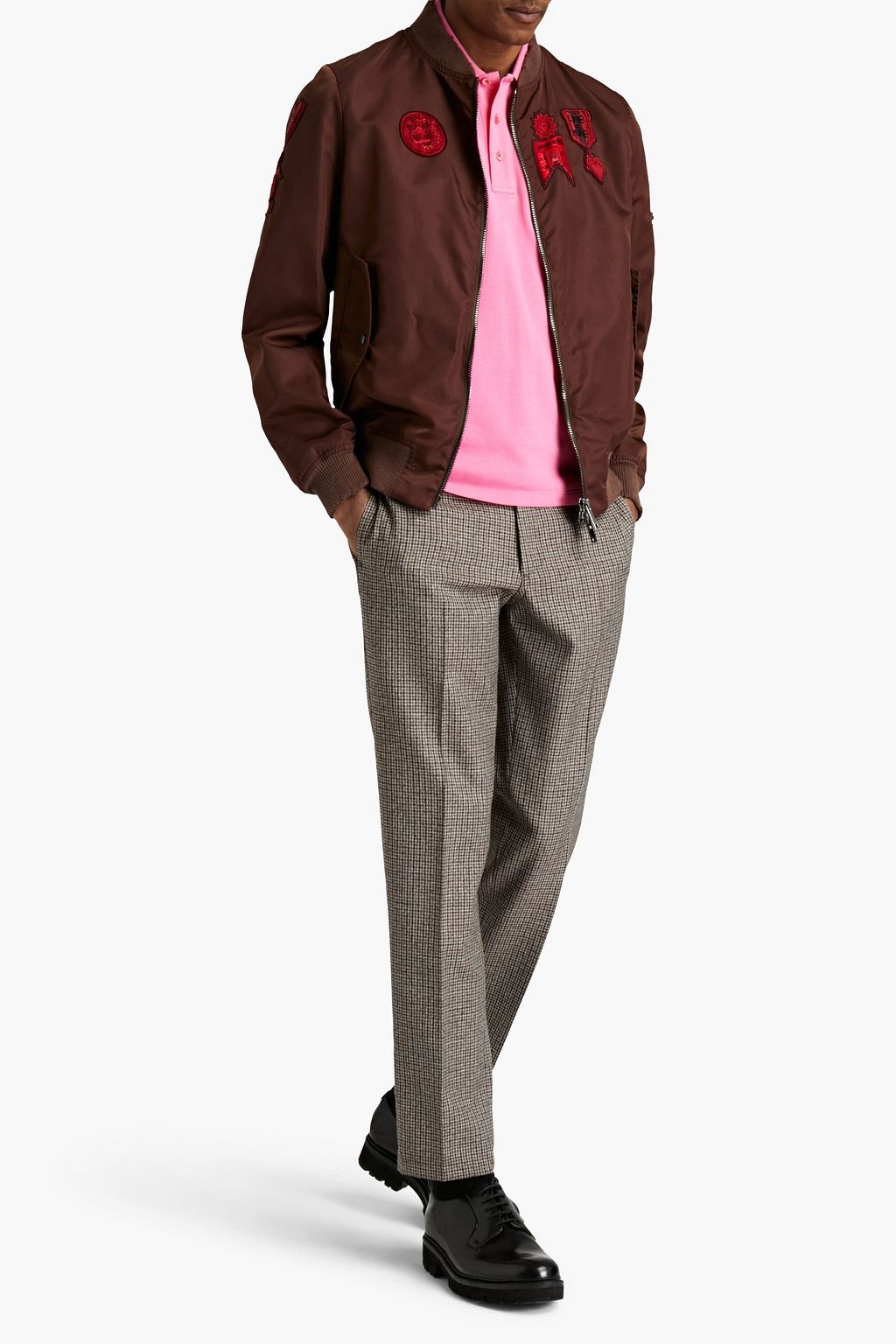 VALENTINO Appliquéd shell bomber jacket