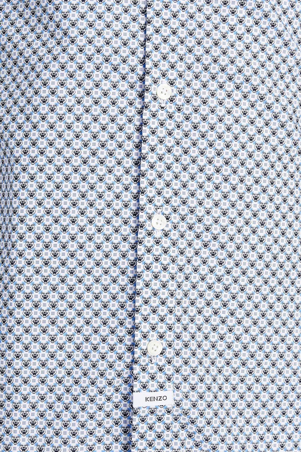 KENZO Slim-fit printed cotton-poplin shirt