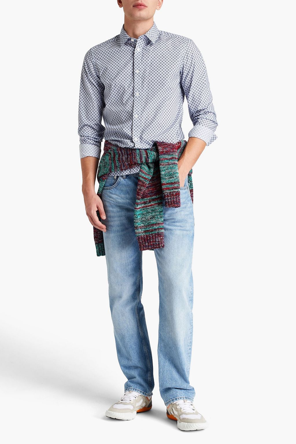 KENZO Slim-fit printed cotton-poplin shirt