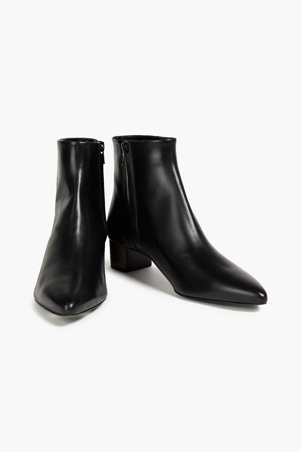 Theory Leather Ankle Boots In Black