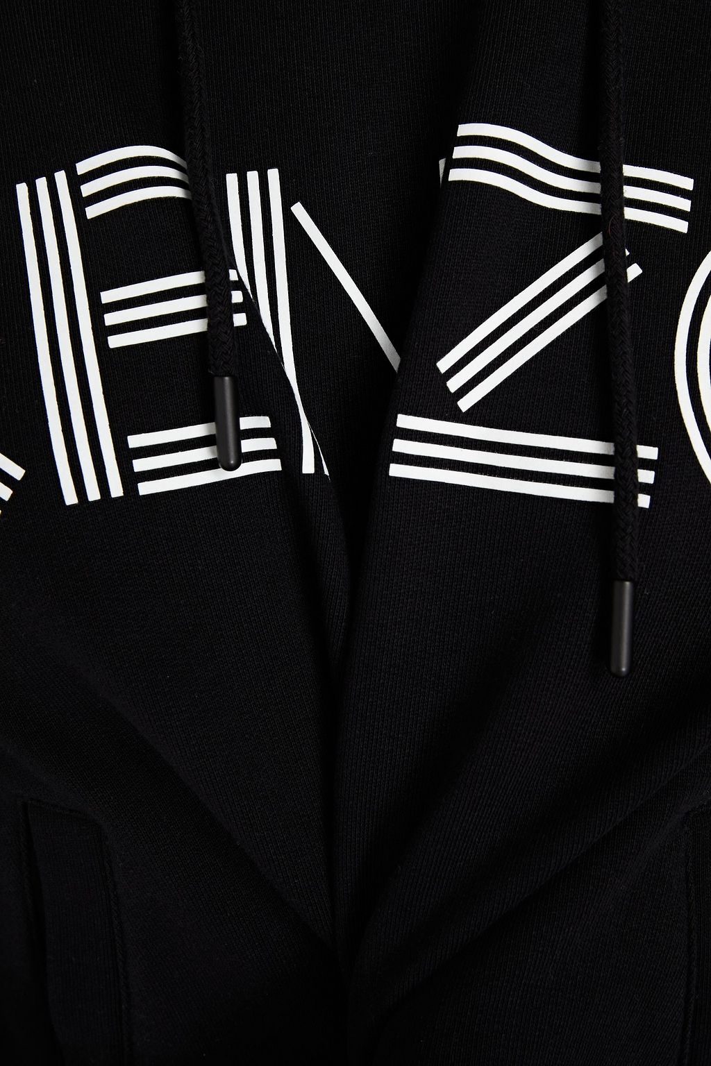 KENZO Mesh-paneled printed French cotton-terry hoodie