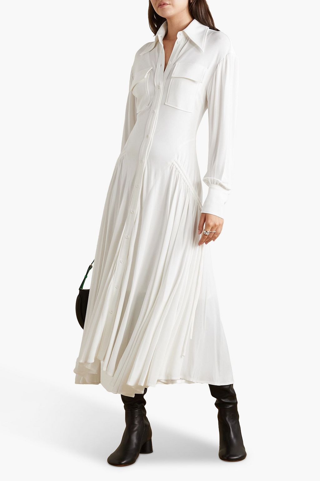 PROENZA SCHOULER Gathered jersey maxi shirt dress