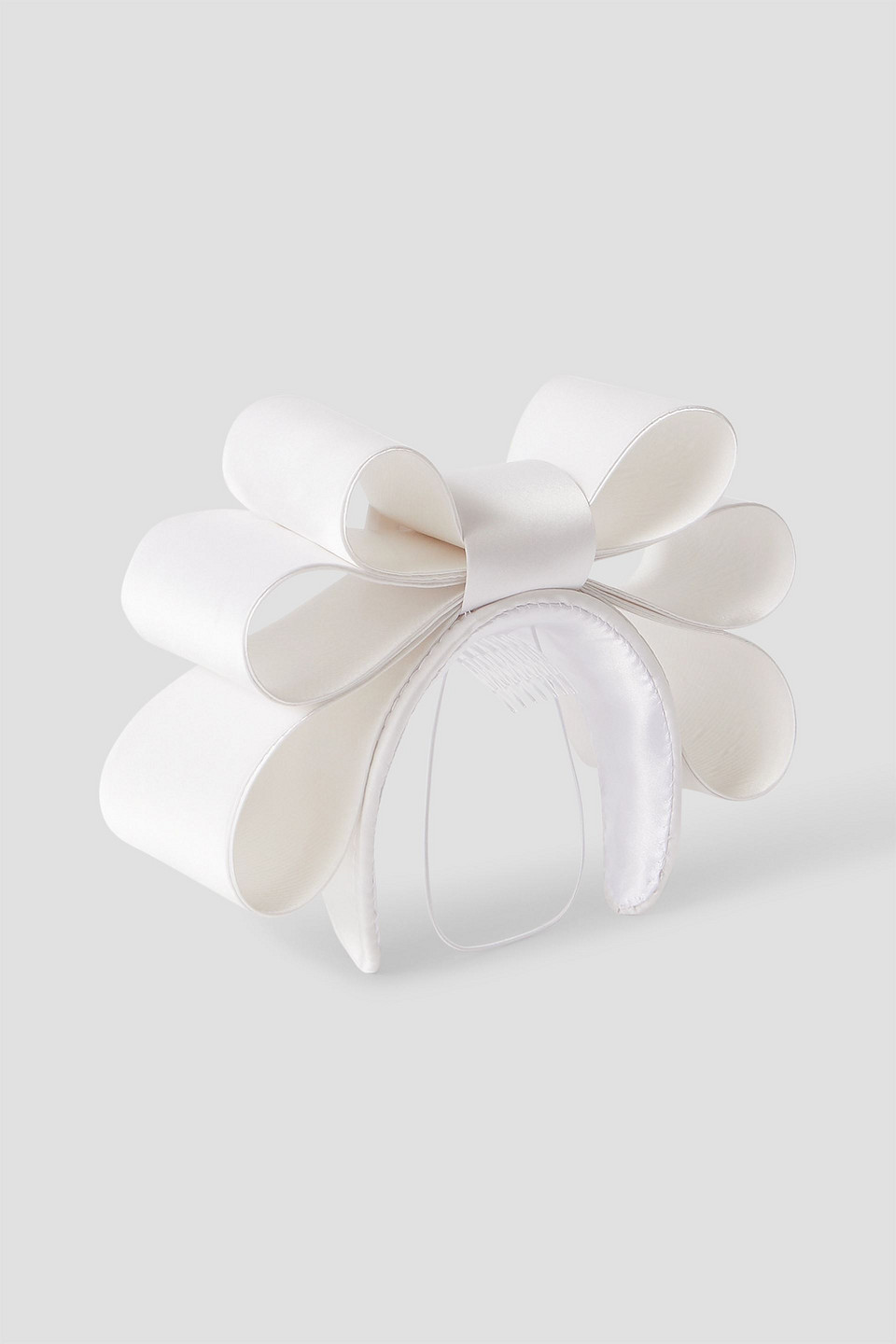 Zinnia bow-detailed silk-blend sateen headband