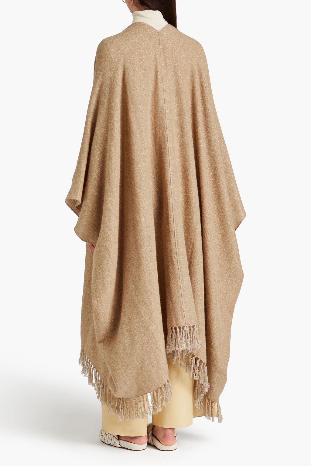 BRUNELLO CUCINELLI Fringed knitted poncho