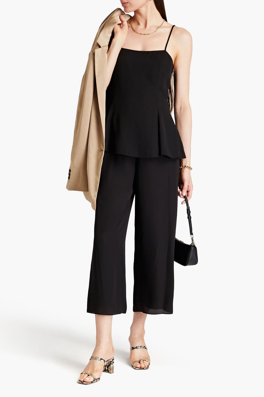 THEORY Cropped crepe wide-leg pants | Sale up to 70% off | THE OUTNET