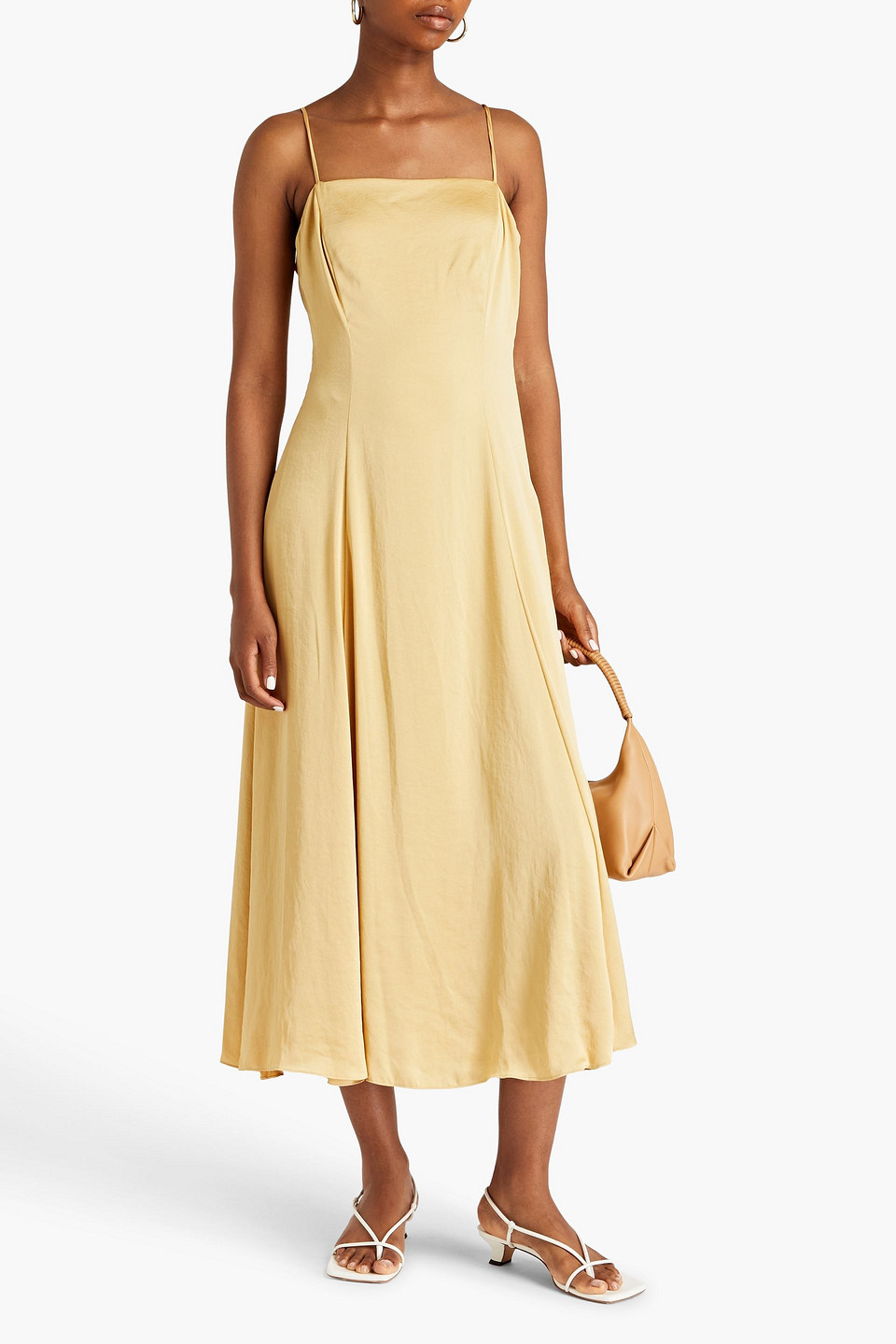  Theory - Midikleid Aus Satin - Gelb - Us 0 