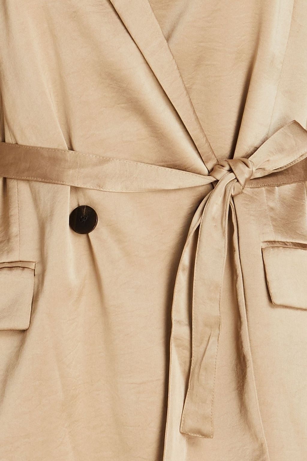 THEORY Doppelreihiger Blazer aus Satin in Knitteroptik