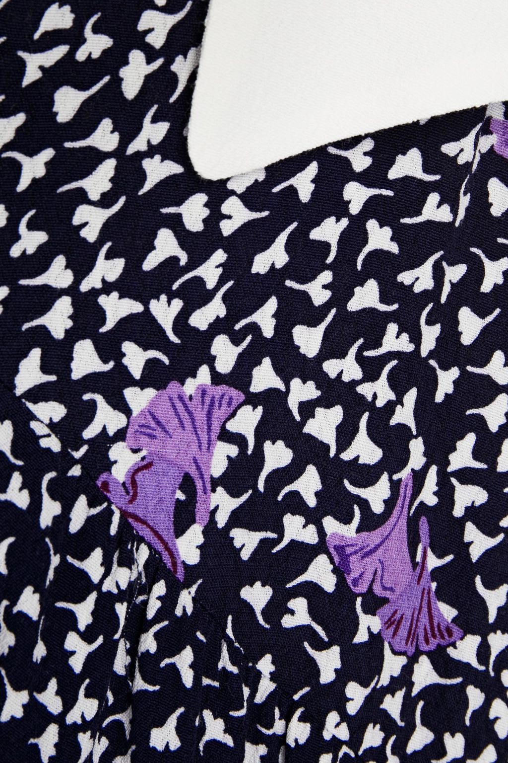 MAJE Shirred floral-print crepe playsuit