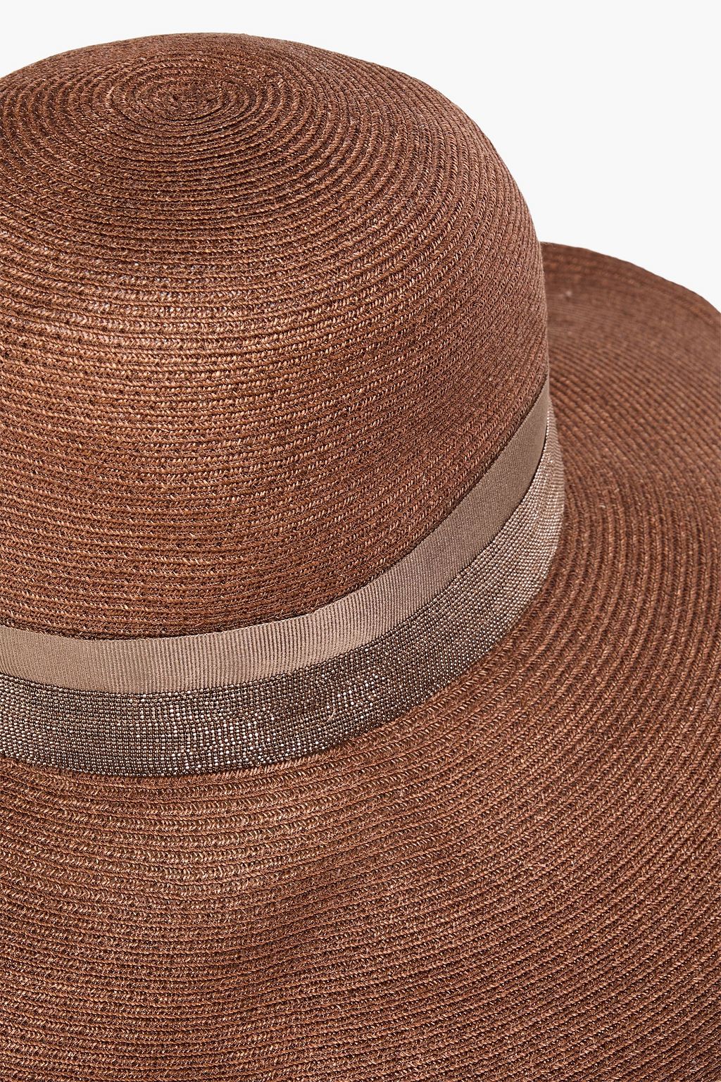 BRUNELLO CUCINELLI قبعة للشمس من مزيج القنّب مزينة بخرز