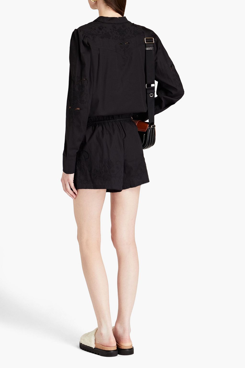 RAG & BONE شورت «مارلي» من القطن بتطريز إنجليزي