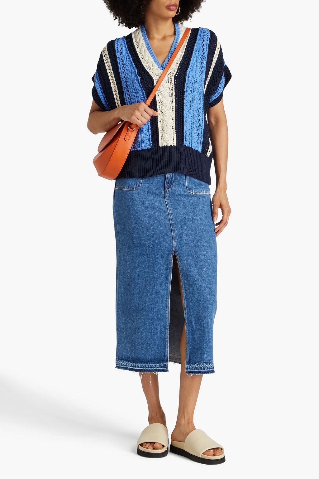 RAG & BONE فيست من القطن مضلّع