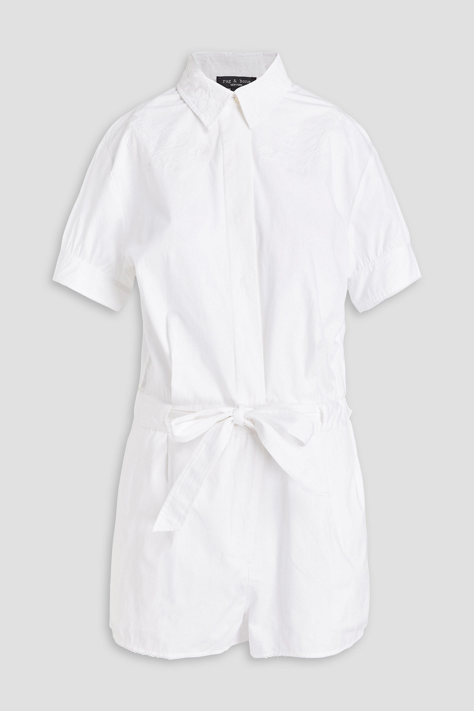 Rag & Bone Playsuit Aus Baumwolle Mit Stickereien In White