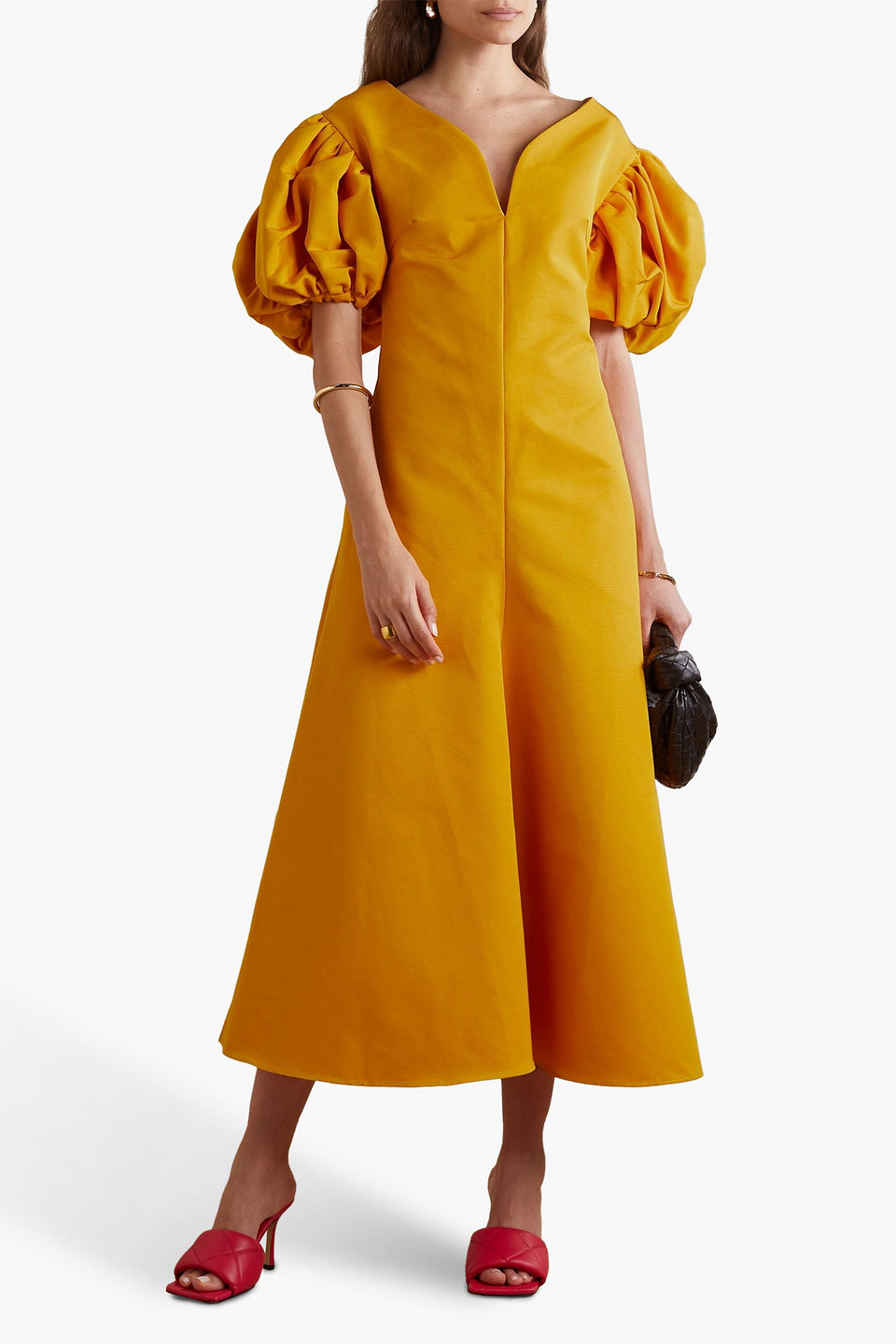 Rosie Assoulin Wind In Your Sails Dress In Saffron