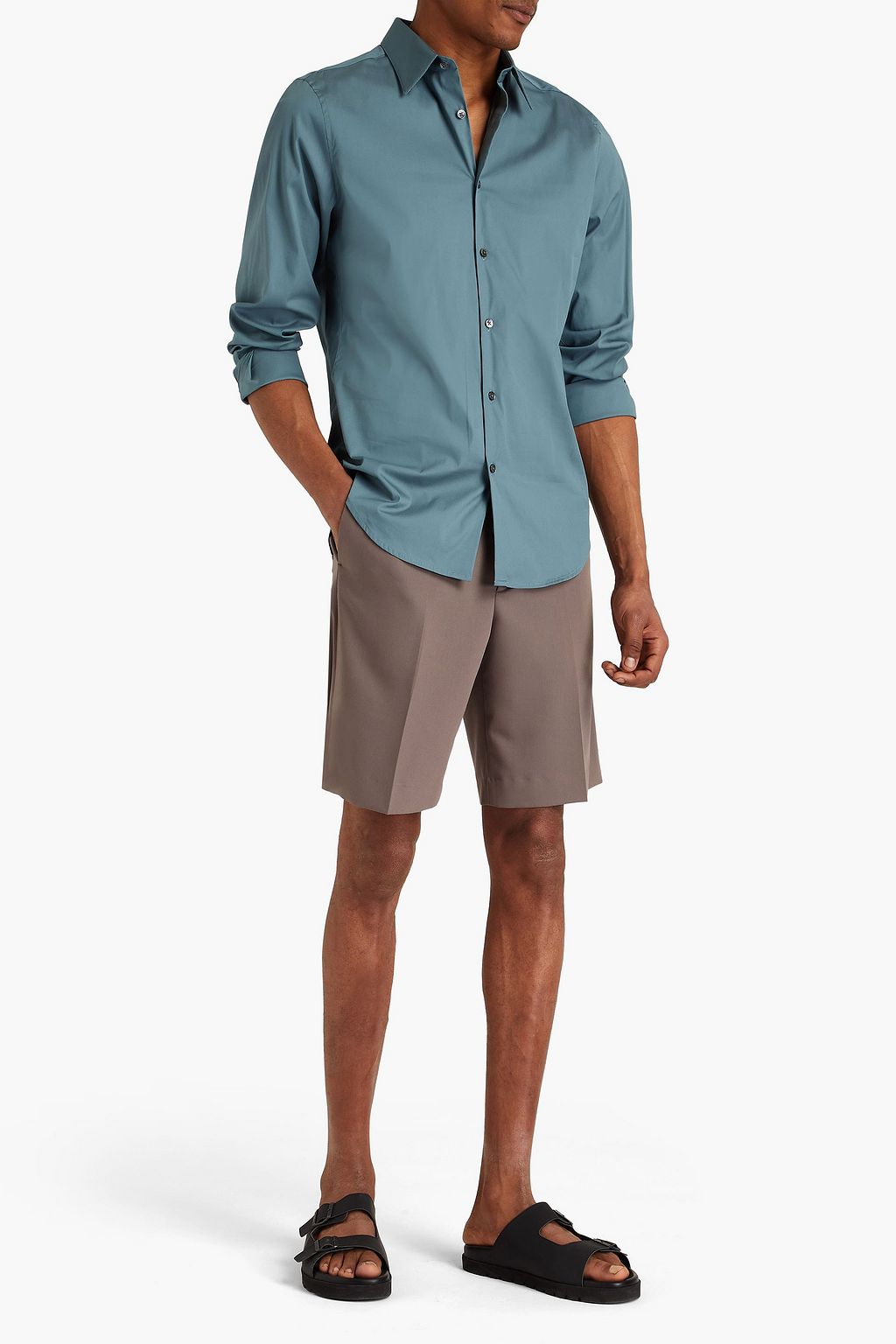 THEORY Sylvain cotton-blend poplin shirt