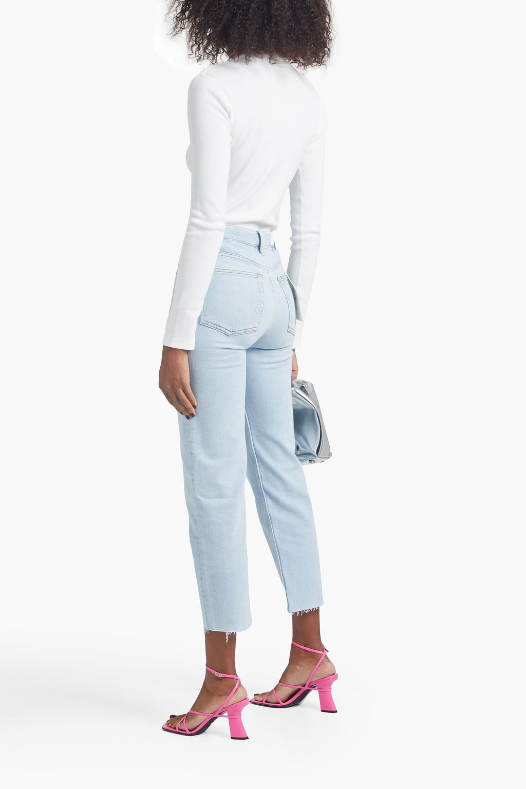 RE/DONE 70s Stove Pipe cropped distressed high-rise straight-leg jeans