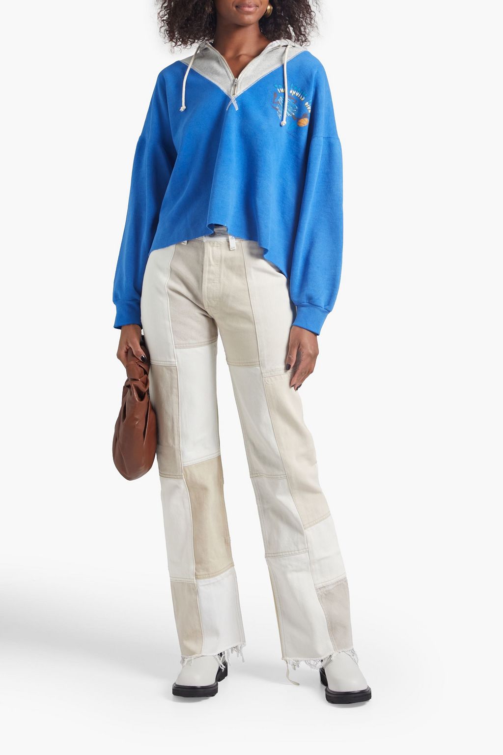 RE/DONE WITH LEVI'S 70s patchwork high-rise wide-leg jeans