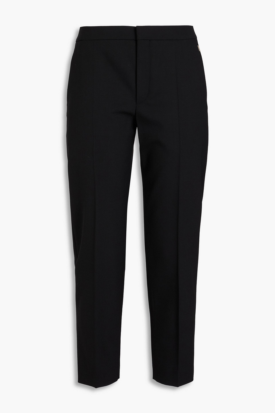 Chloé Cropped Stretch-wool Slim-leg Pants In Schwarz