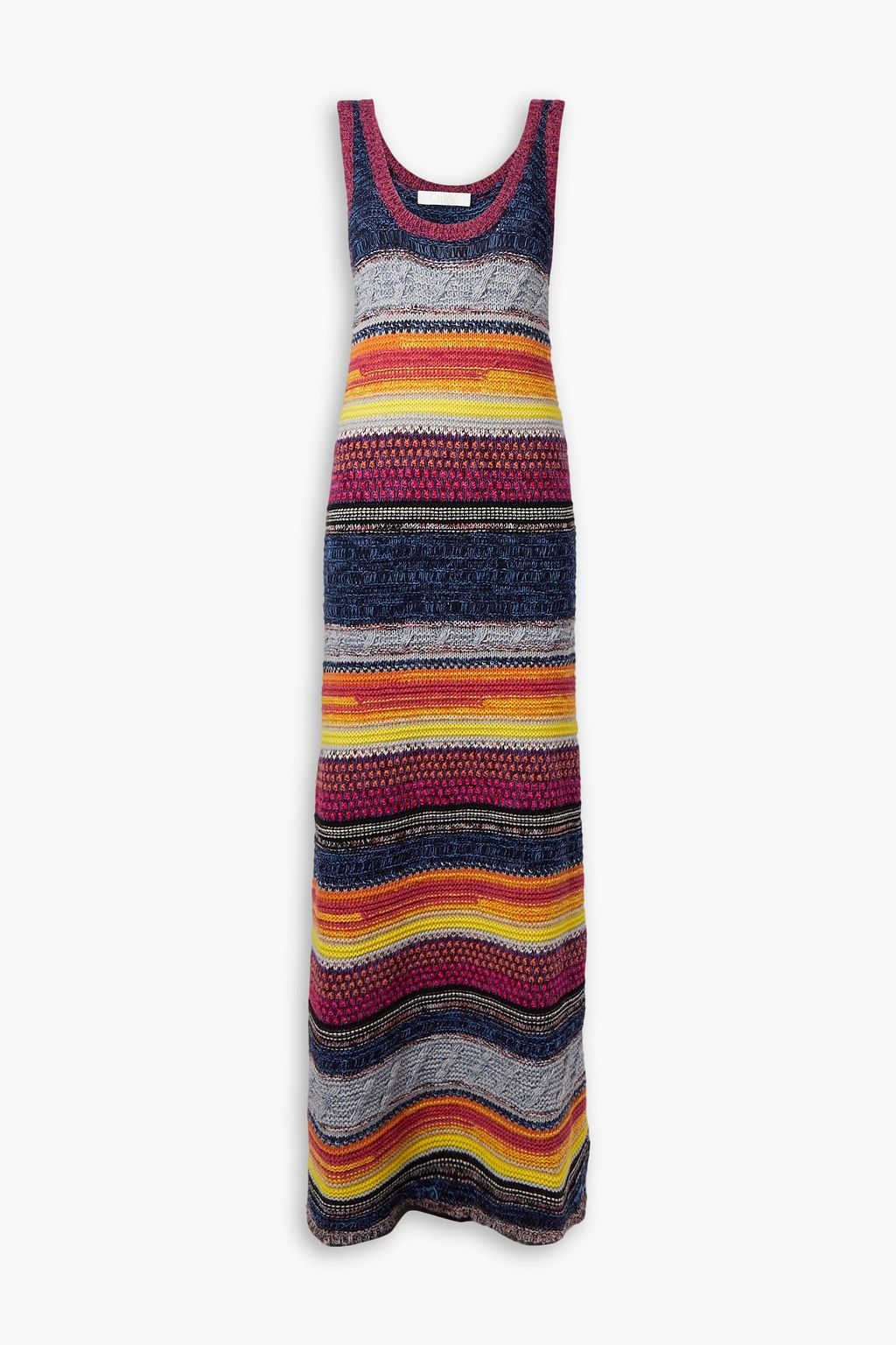 CHLOÉ Striped cashmere and wool-blend maxi dress | THE OUTNET