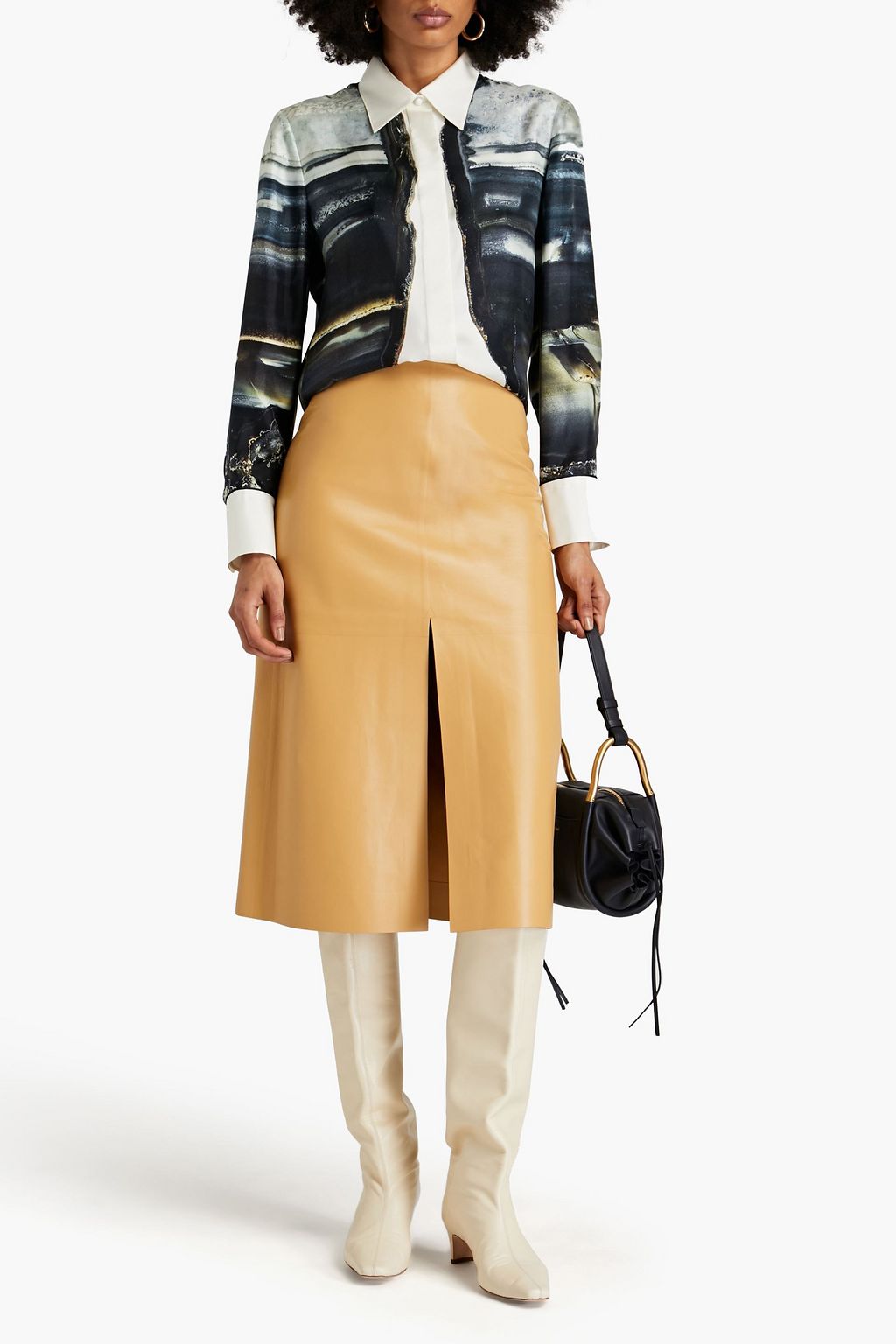 CHLOÉ Printed silk-twill shirt