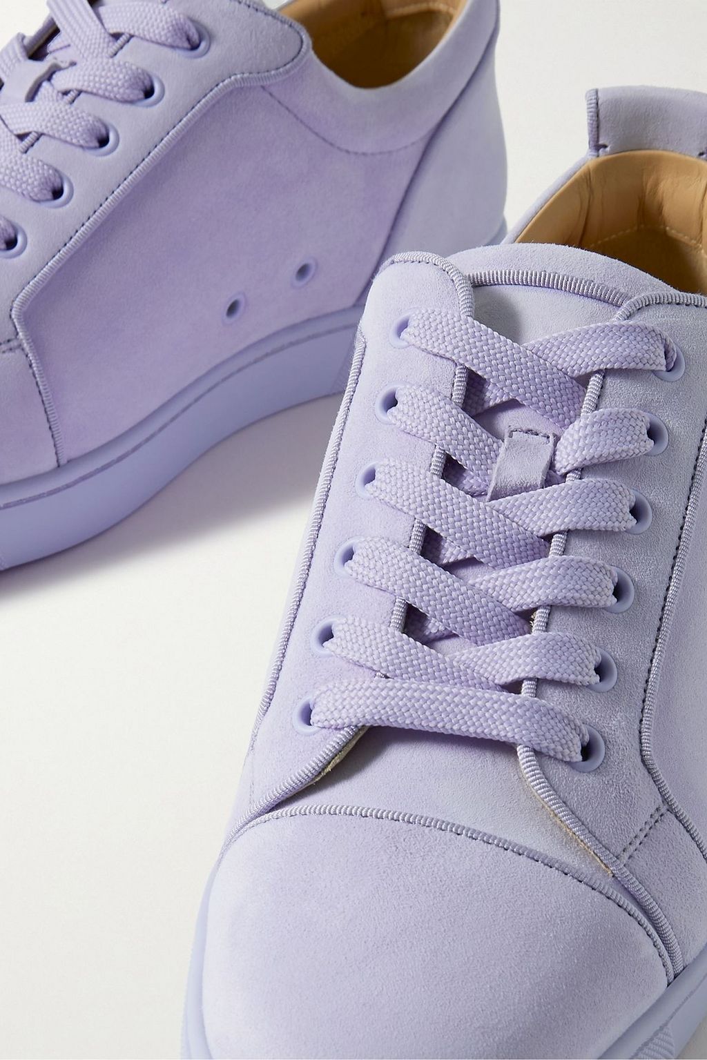 CHRISTIAN LOUBOUTIN Louis Junior Orlato grosgrain-trimmed suede sneakers