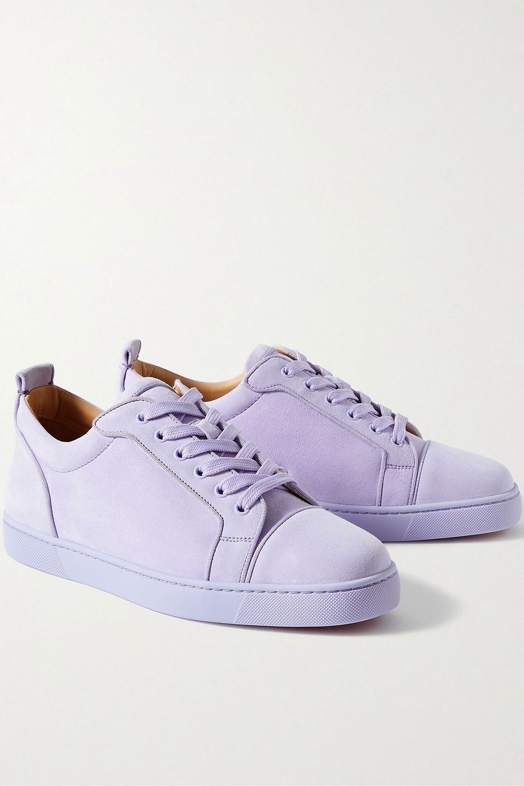 CHRISTIAN LOUBOUTIN Louis Junior Orlato grosgrain-trimmed suede sneakers