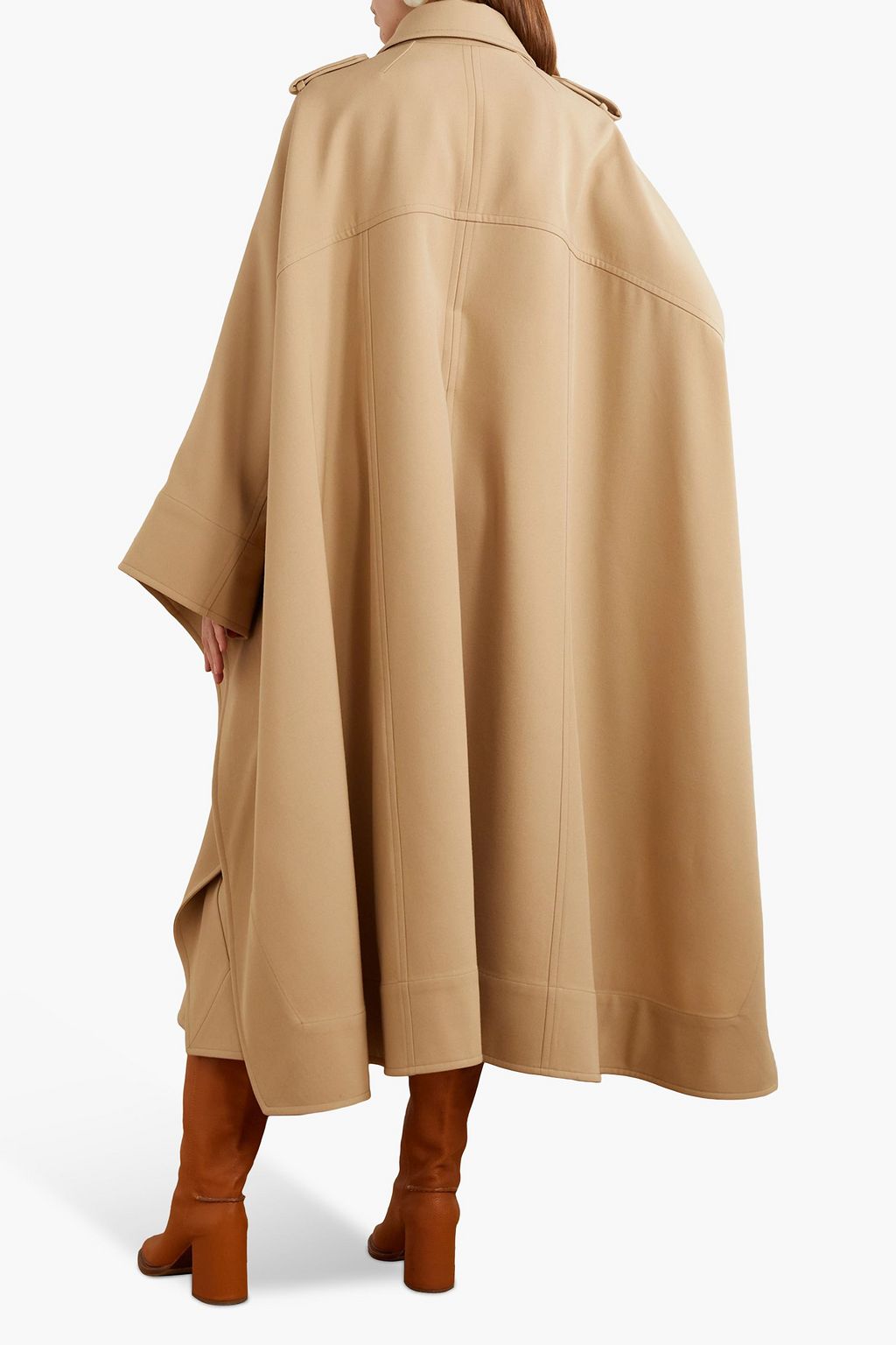 CHLOÉ Belted cape-effect wool trench coat