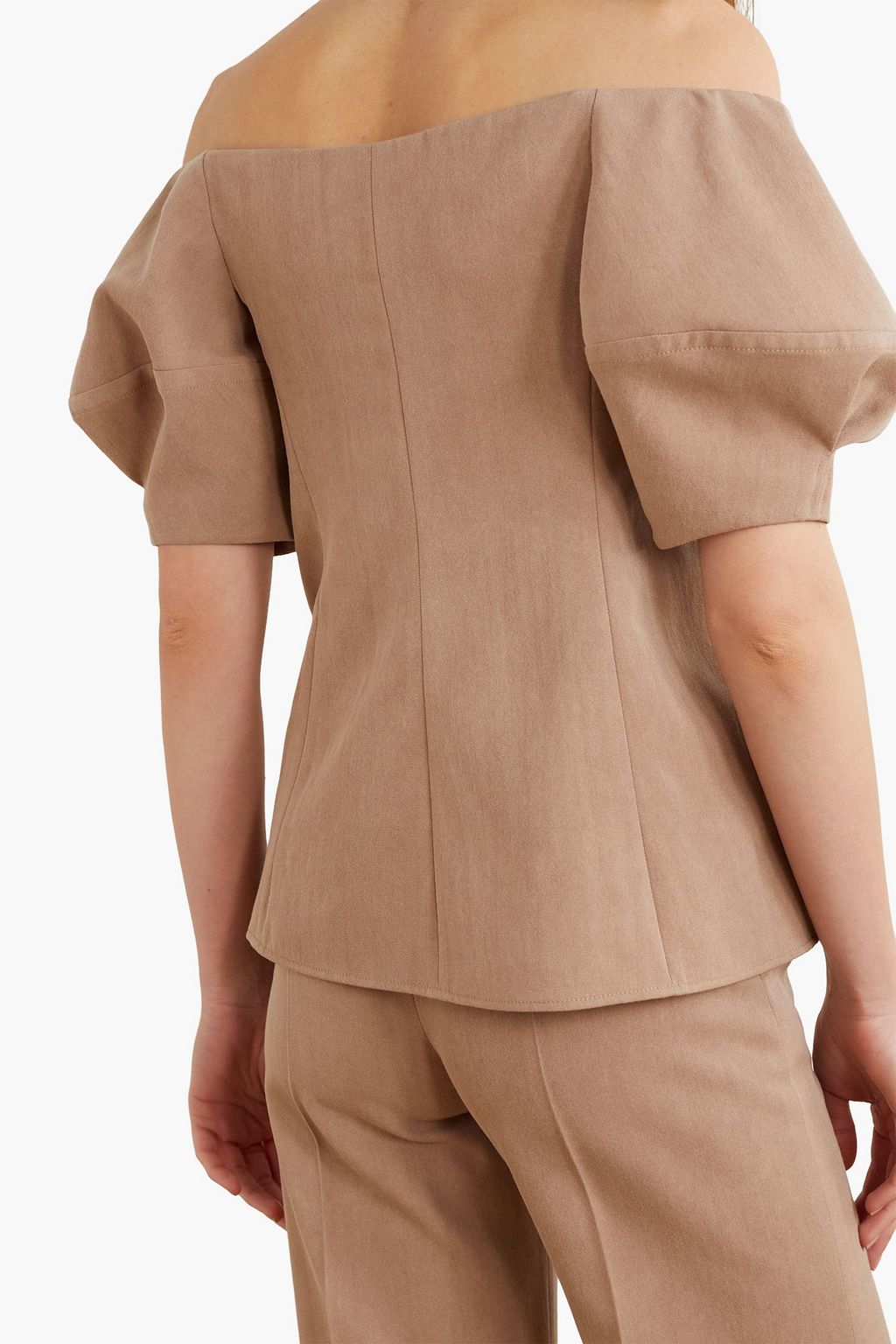 CHLOÉ Off-the-shoulder wool-twill top