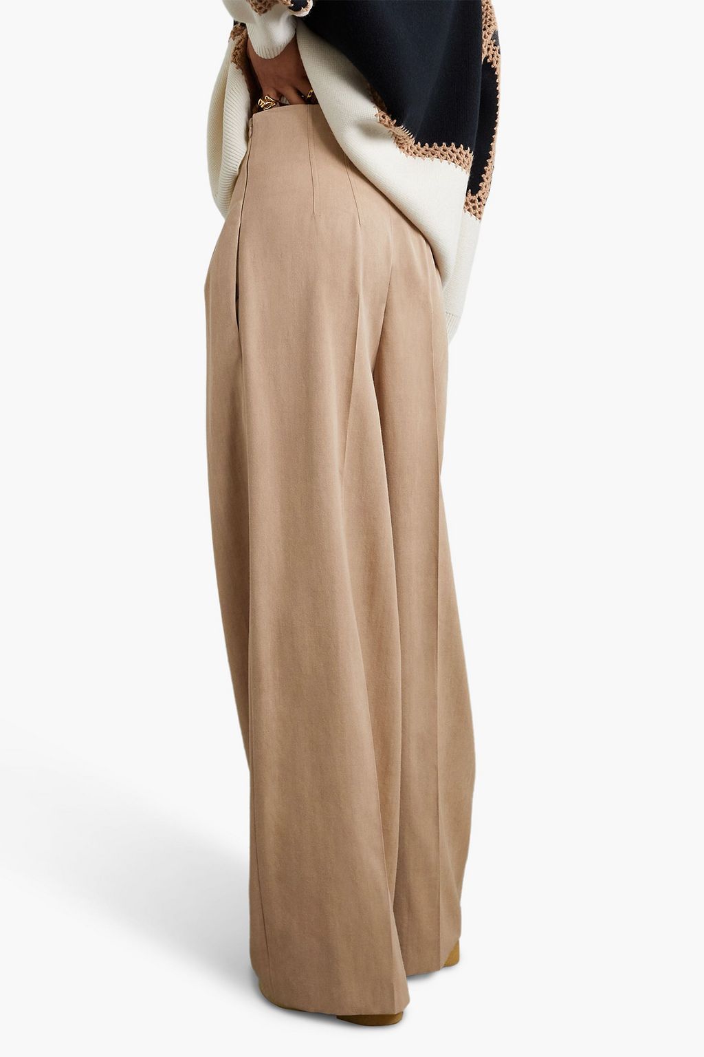 CHLOÉ Pleated wool-twill wide-leg pants