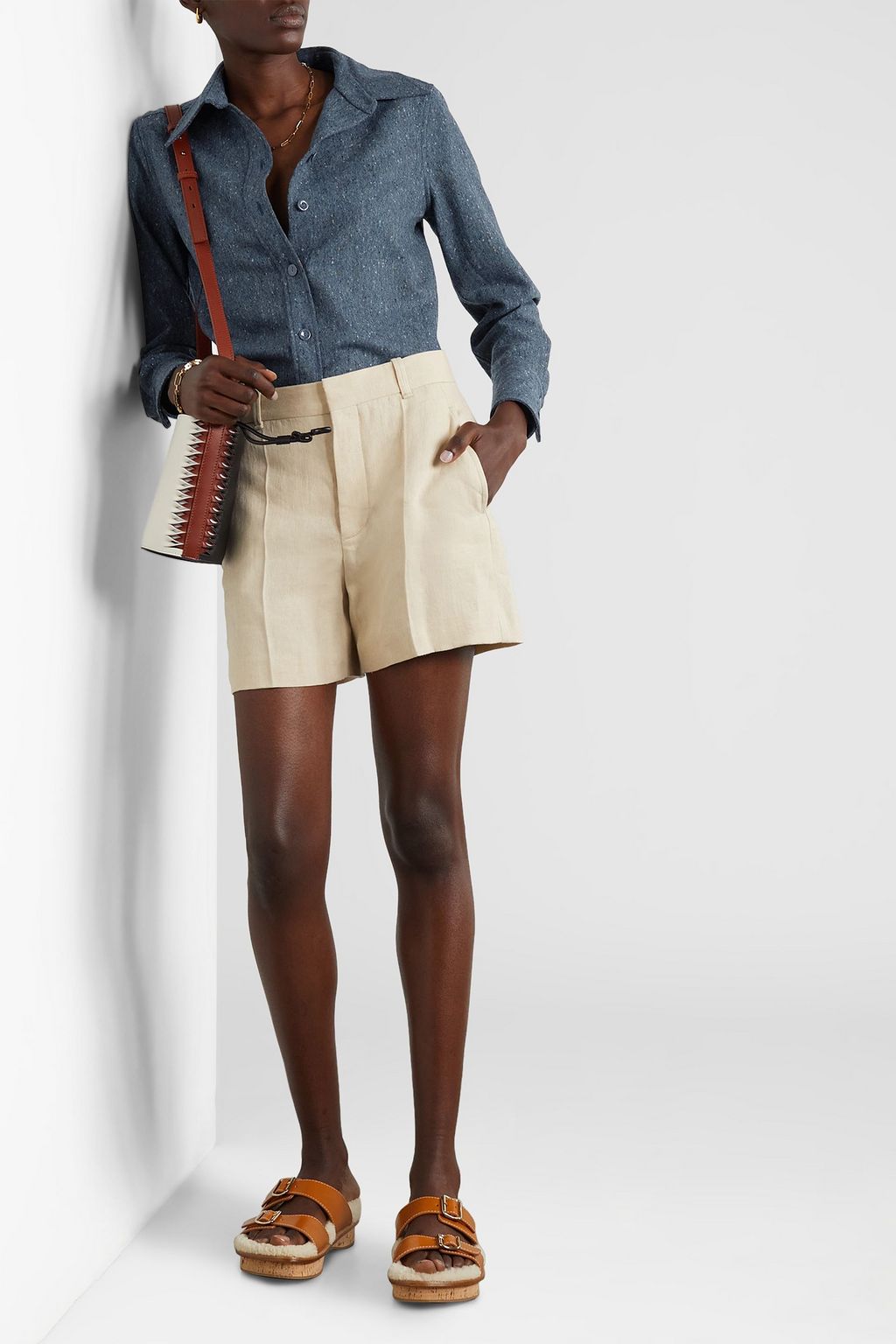 CHLOÉ Donegal wool-tweed shirt