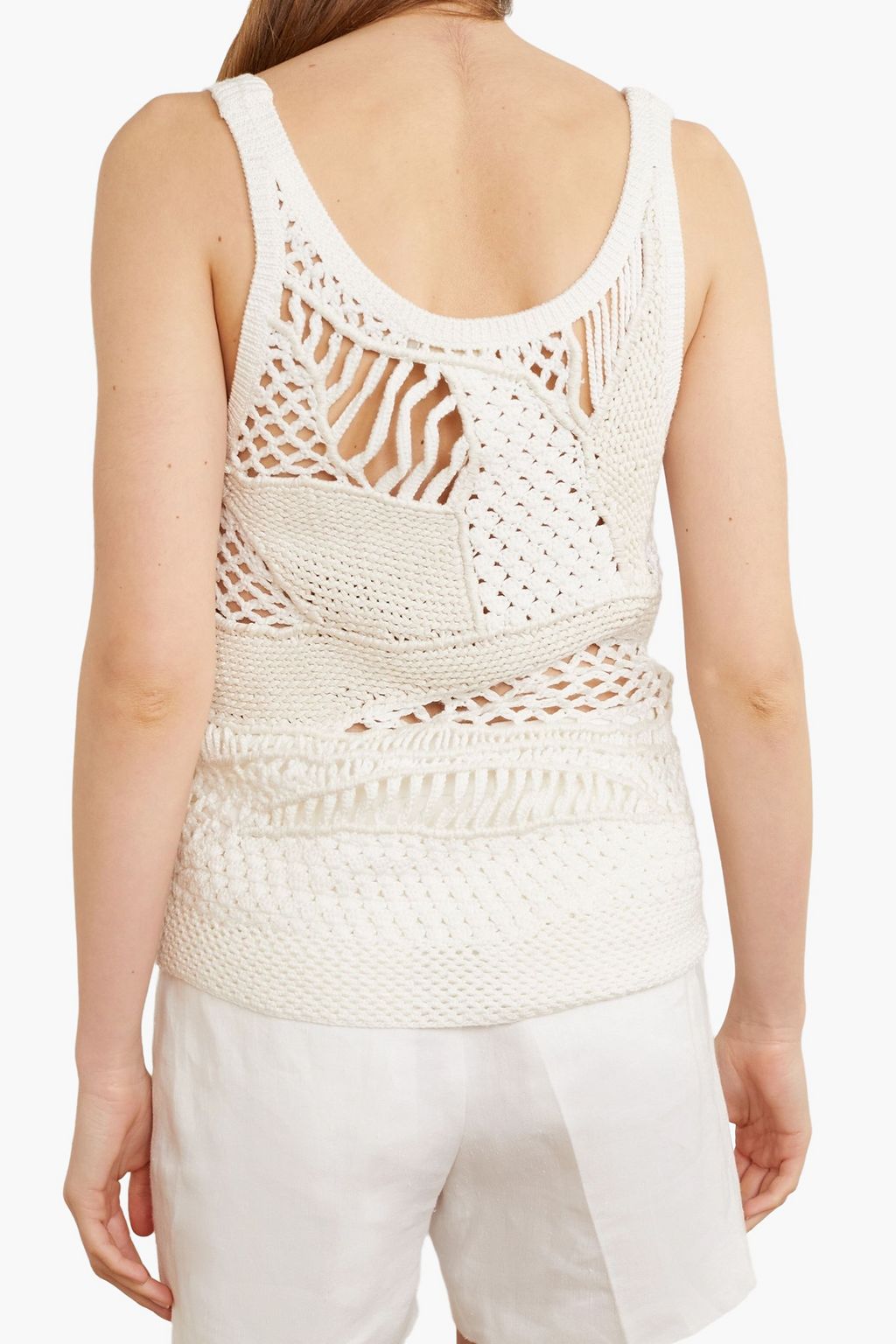 CHLOÉ Crocheted wool and silk-blend tank