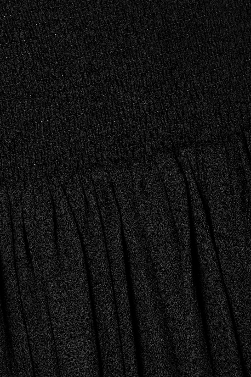 Chloé Off-the-shoulder Shirred Wool-crepe Maxi Dress In Schwarz