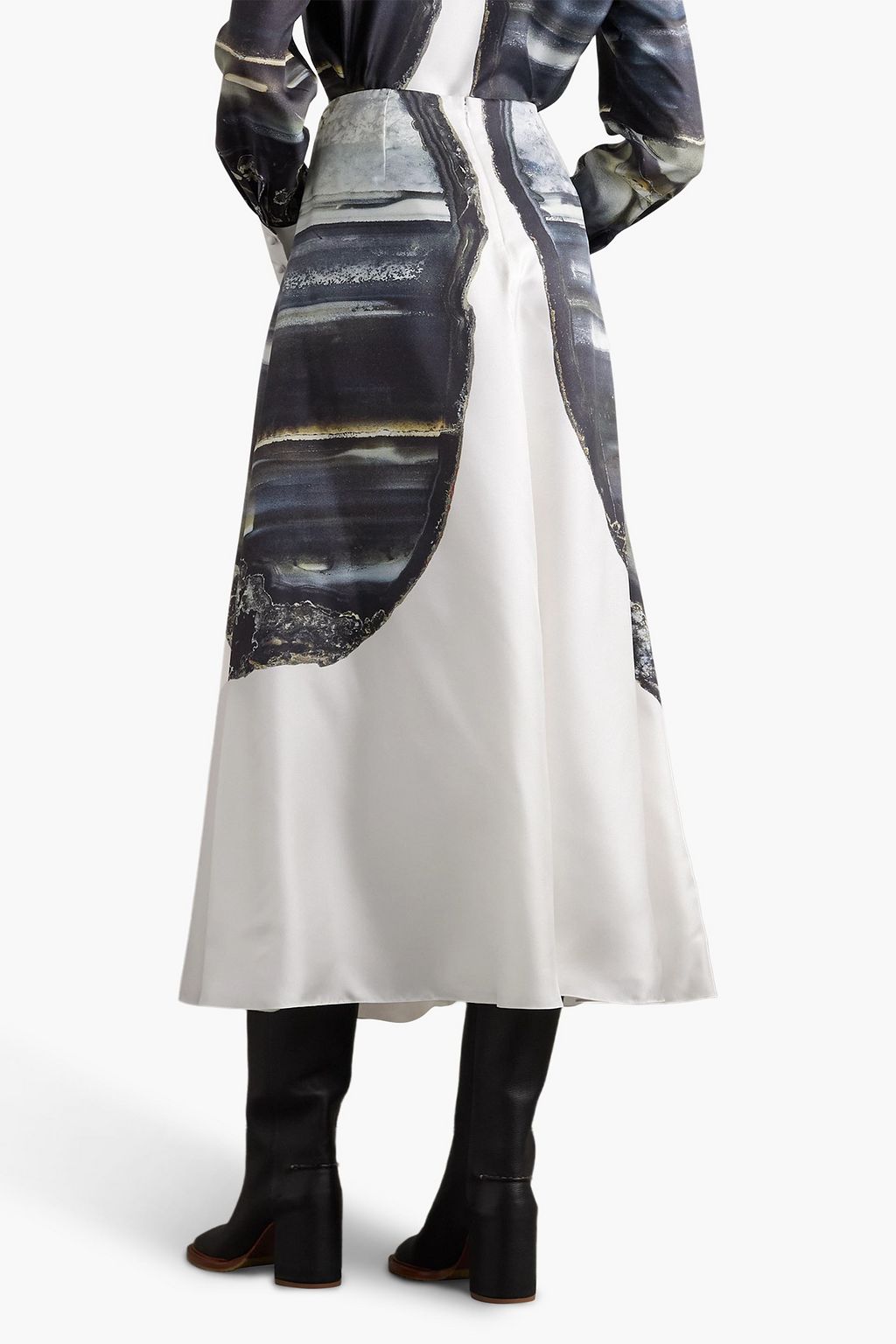 CHLOÉ Printed silk-twill midi skirt
