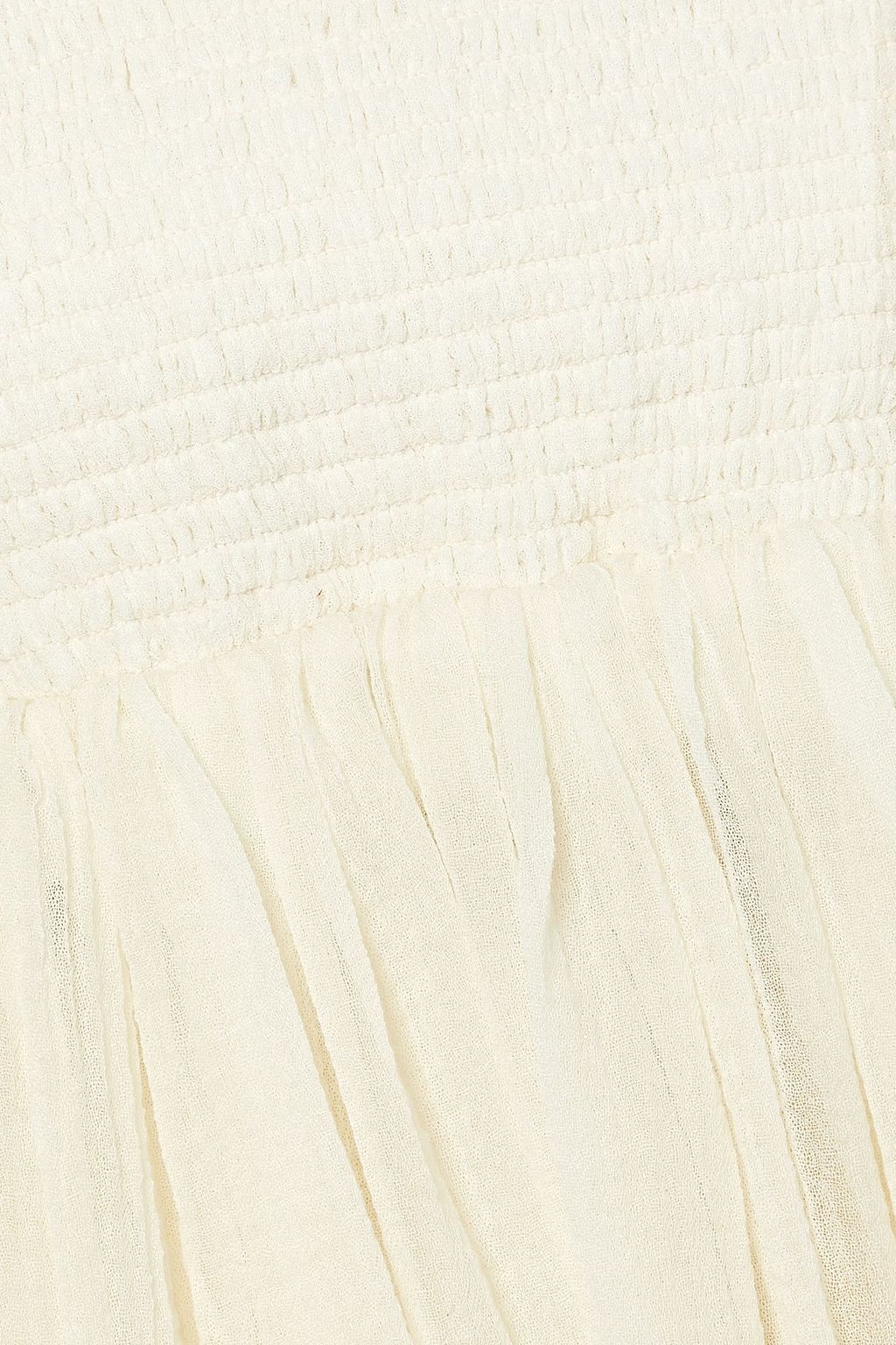 CHLOÉ بلوزة من صوف كريبون بتأثير مزموم بتصميم مكشوف الكتفين