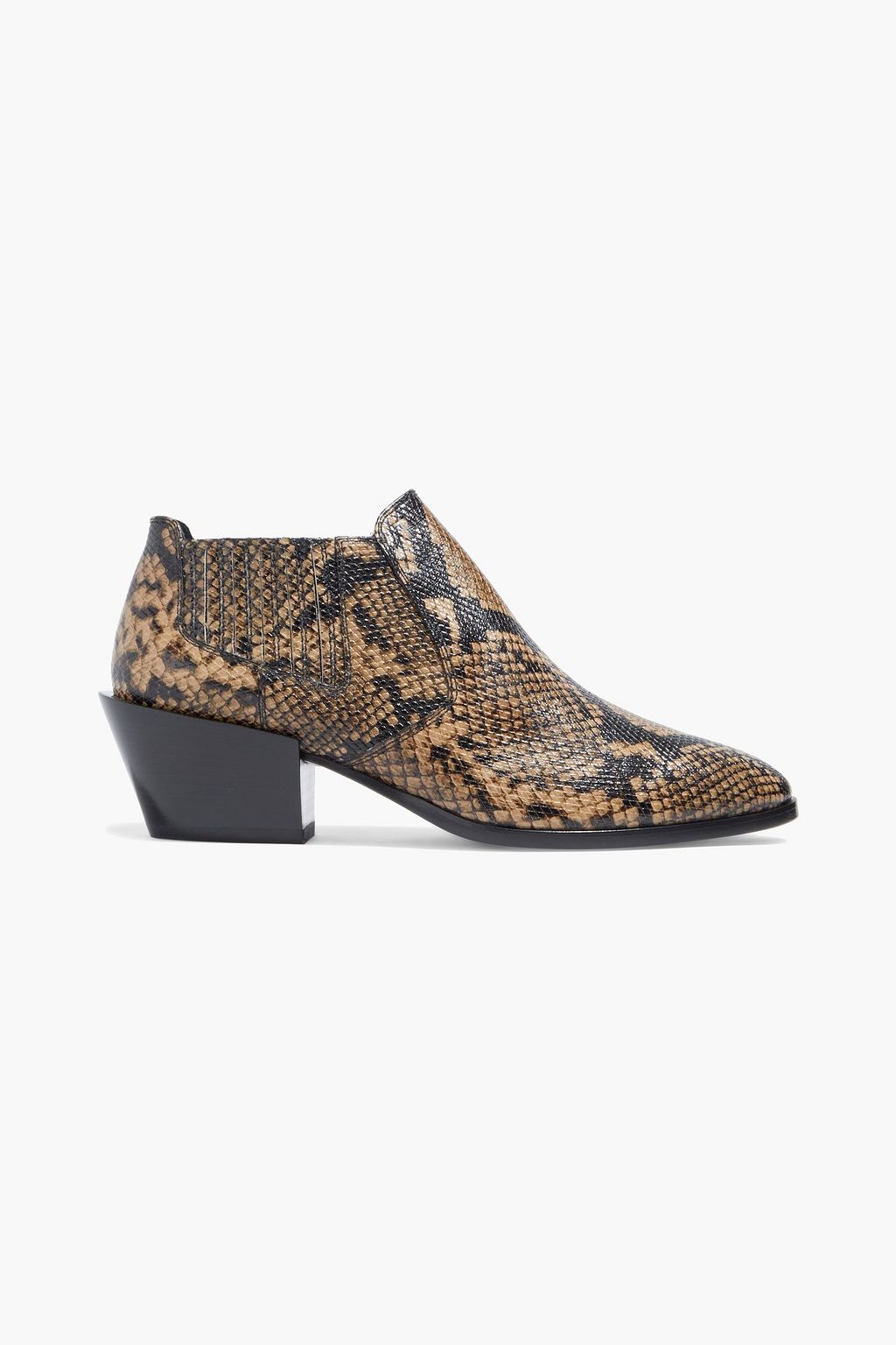 TOD S Snake effect leather ankle boots THE OUTNET